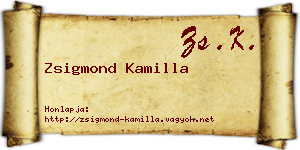 Zsigmond Kamilla névjegykártya